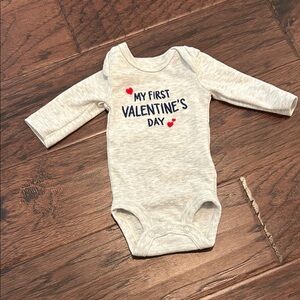 Preemie Gray My First Valentine's Day Carter’s Onesie
